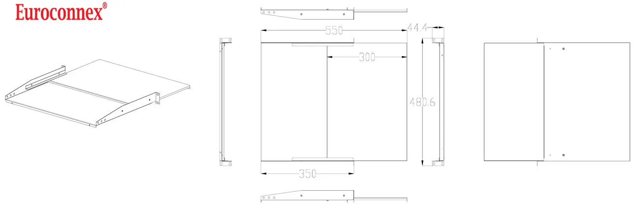 Bandeja fija extensible 600mm, 19" — imagen 2