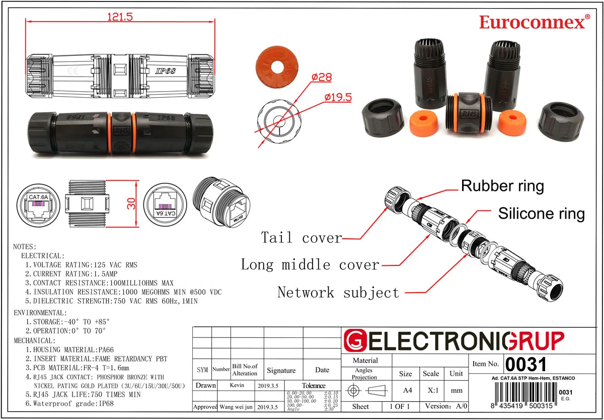 STP CAT.6A conector de exterior impermeable con regulación IP68 — imagen 2