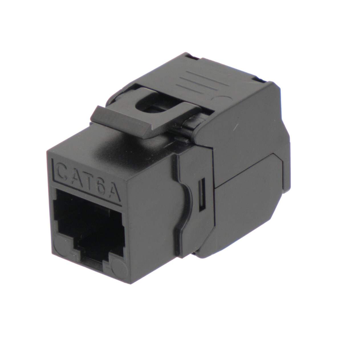 RJ45 UTP Keystone Cat.6A pas outil, 180º Noir