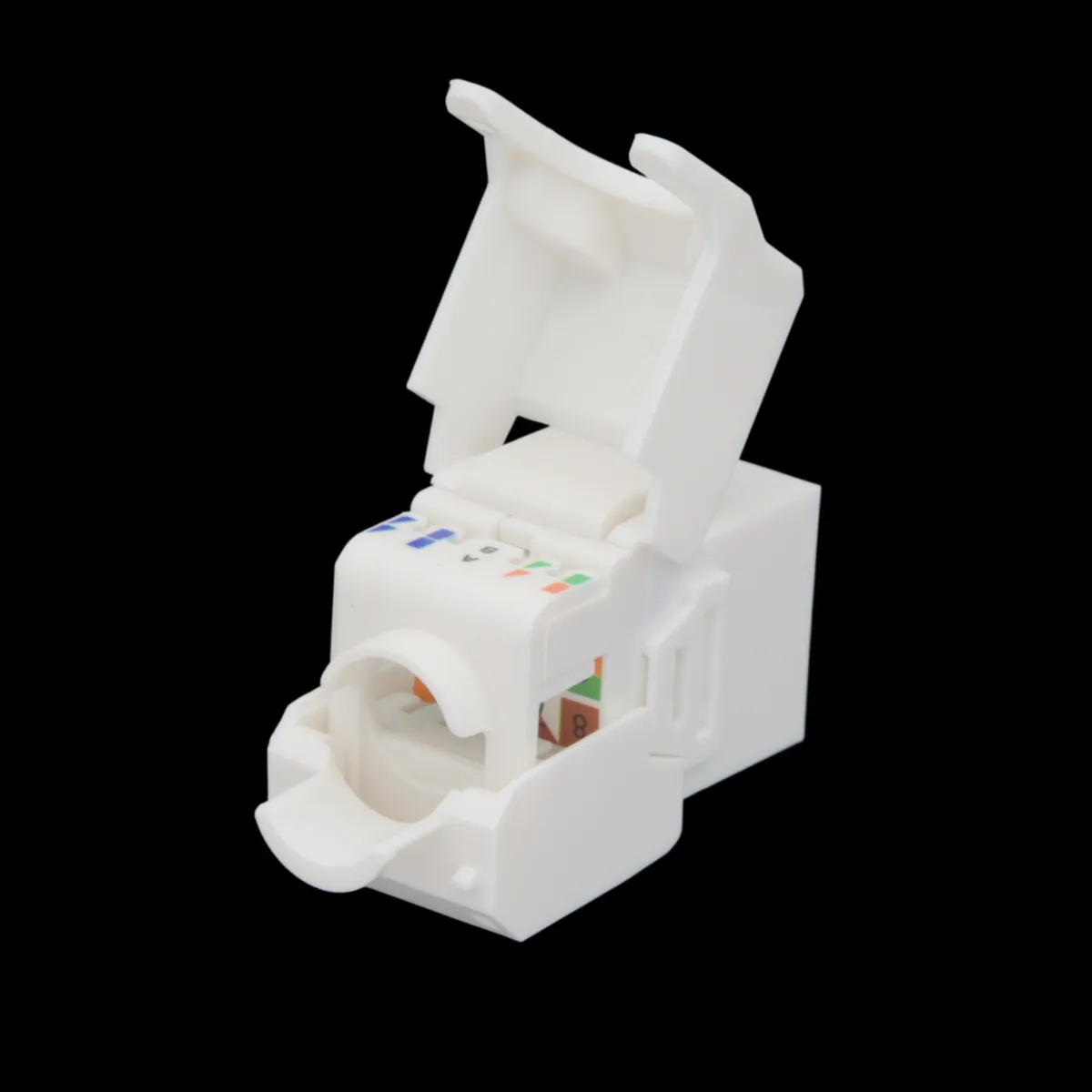 RJ45 UTP Keystone Cat.6 Blanco sin herramientas, 180 grados — imagen 2