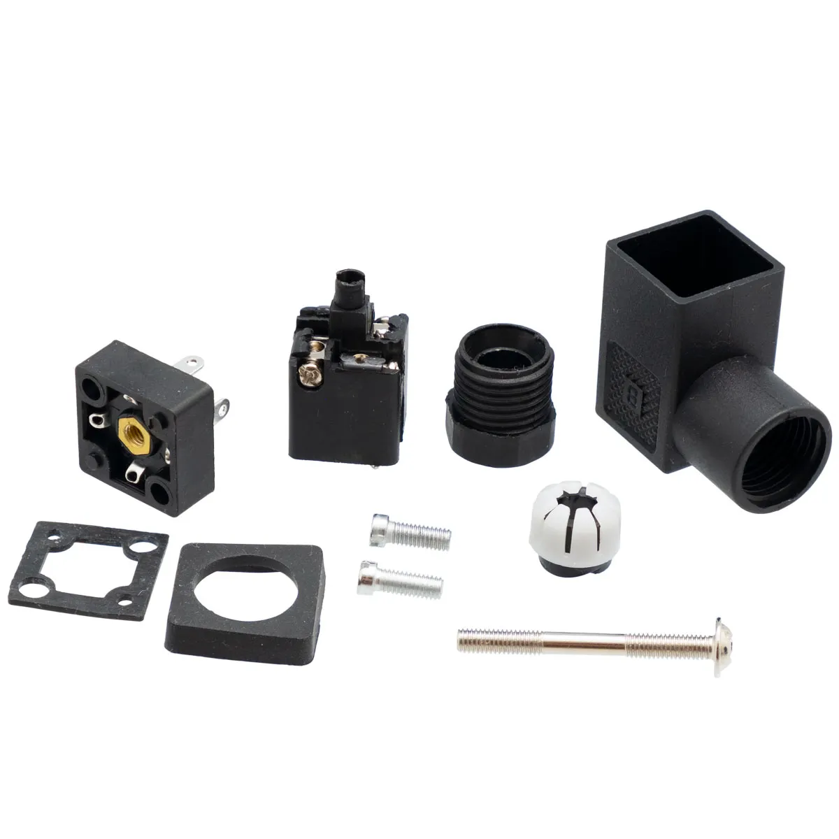 Kit conector de válvula solenoide DIN 43650 C, Macho y Hembra — imagen 2