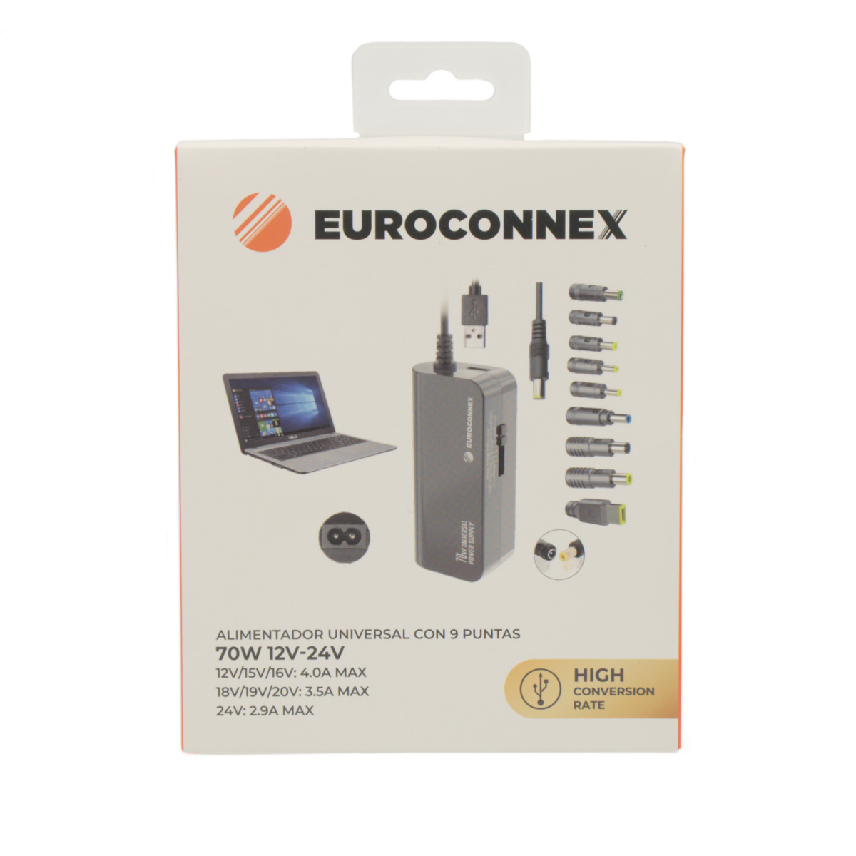 70W. 12 - 24V + USB 2A