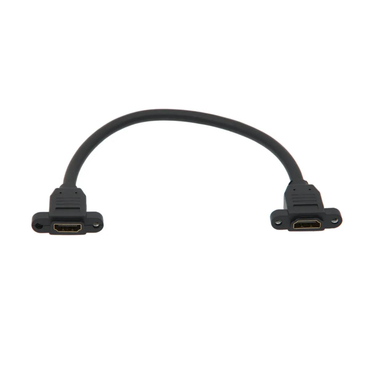 Cable HDMI 2.0 Hembra-Hembra con Patillas y Tornillos para Montaje en Panel, 0.3m