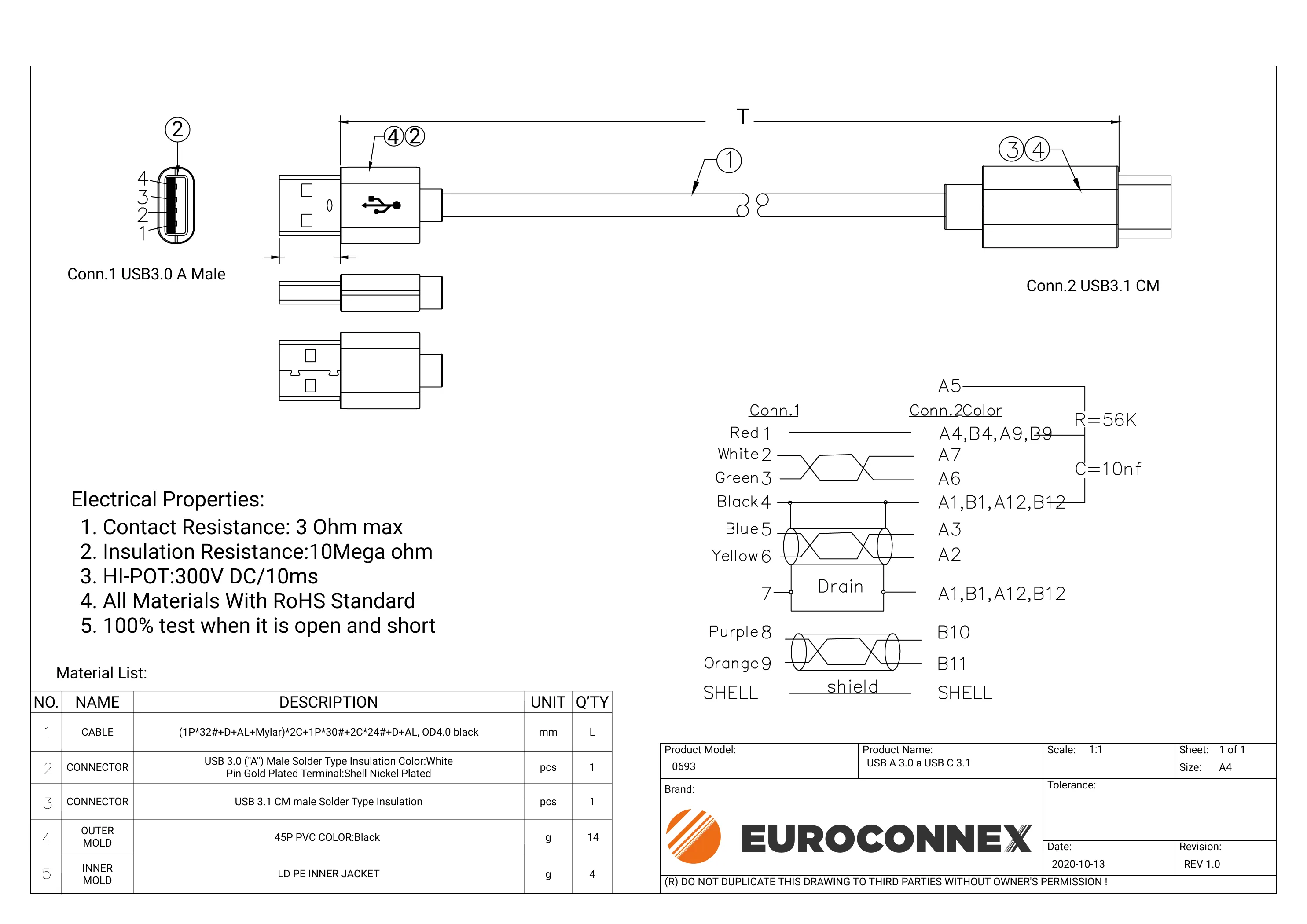 USB A 3.0 a USB C 3.1, 1m. — imagen 2