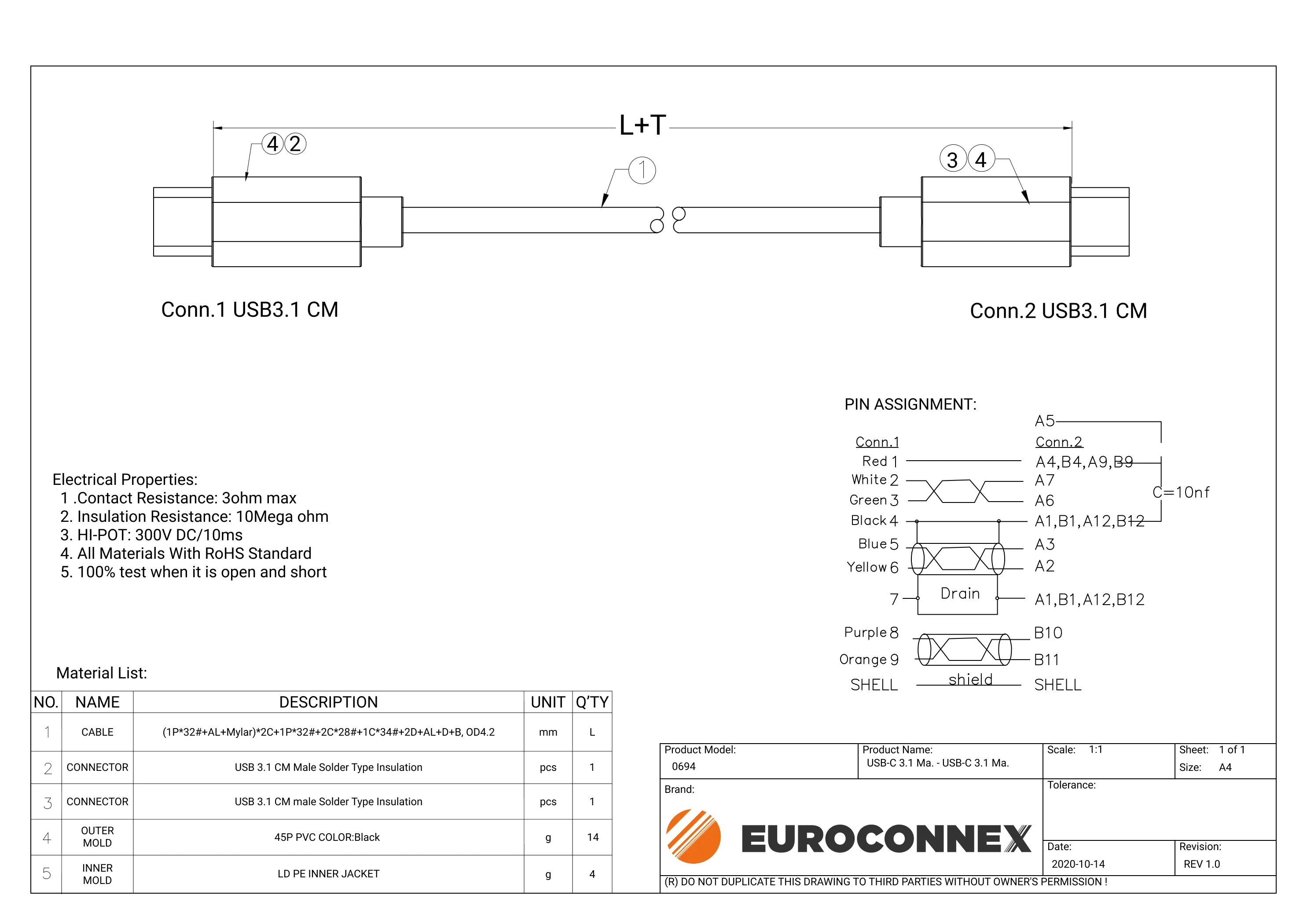 USB-C 3.1 Ma.- USB-C 3.1 Ma., 1m. — imagen 2