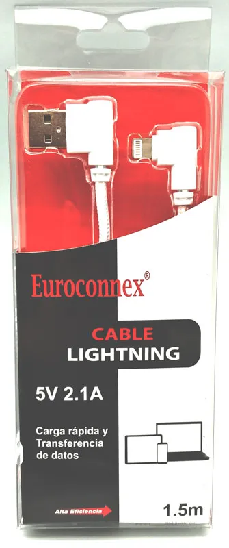 USB A Macho a Lightning, 1.5m Conectores Acodados — imagen 2