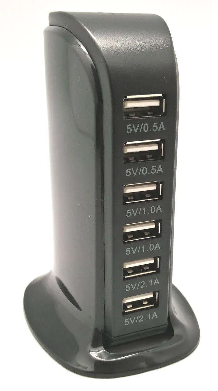 Base USB de carga Múltiple, 6 Salidas.