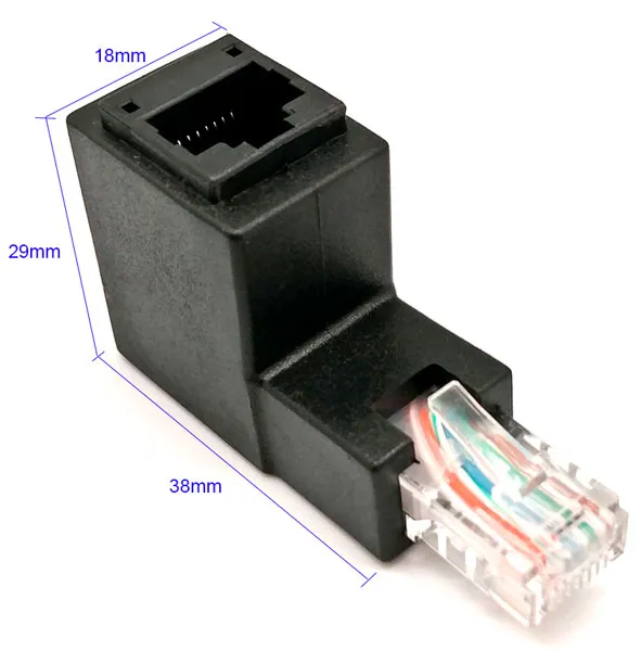 Adaptador RJ45 Macho-Hembra, 90º — imagen 2