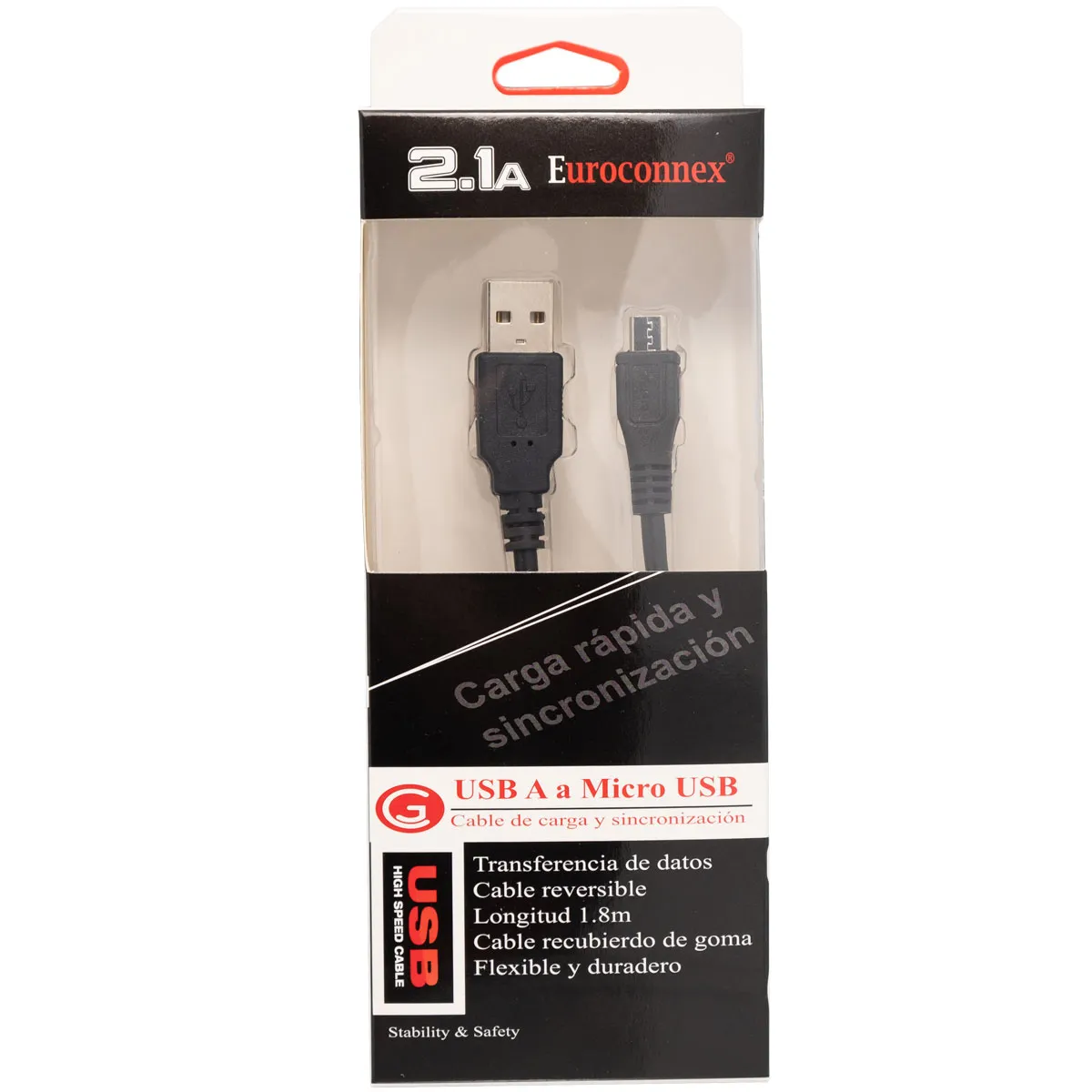 USB 2.0 A MACHO - MICRO USB B MACHO, 1.8m — imagen 2