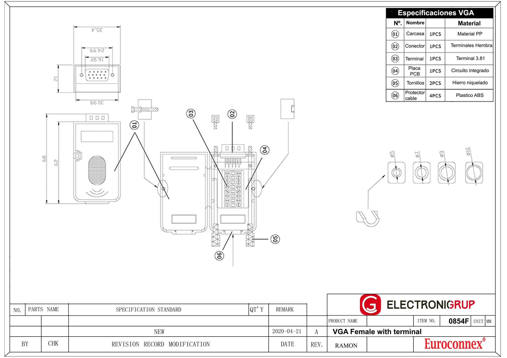 VGA Hembra con Terminales — imagen 2