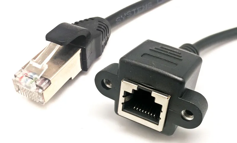 RJ45 Female Panel Mount Connector, 0.6m