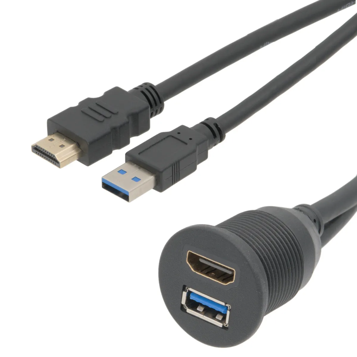 Base de Montaje Multifuncional con HDMI 2.0 y USB 3.0: Conectividad Avanzada para Chasis y Paneles con Protección Anti Polvo