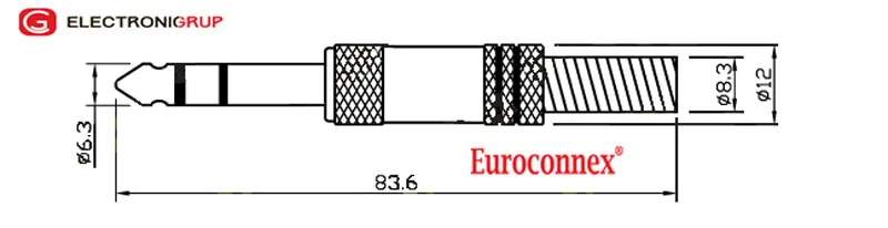 6.35mm ESTERO MACHO, LINEAS NEGRAS — imagen 2