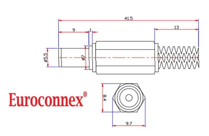JACK ALIMENTACION 2.1x5.5 (L= 9mm), ECONOMICO — imagen 2