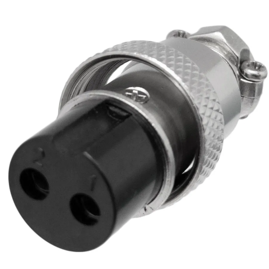 Conector aéreo GX16 hembra 2 pines