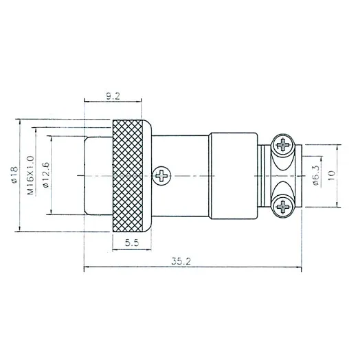 Conector aéreo GX16 hembra 8 pines — imagen 2