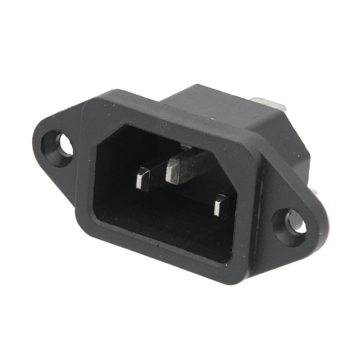 Base IEC C14 con Patillas para Montaje en Panel - Macho 250/10A (FastON de 6.35mm)