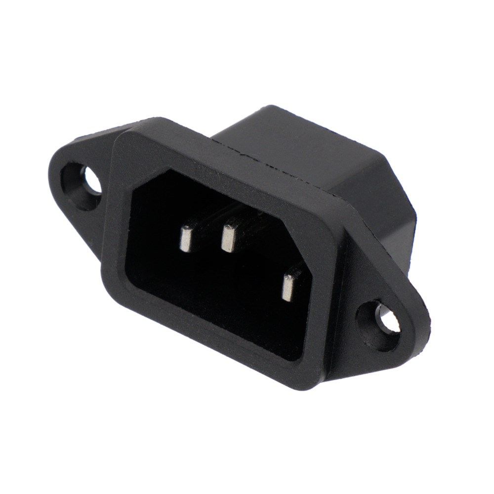 Base IEC C14 amb Pestanyes per a Muntatge en Panell - Mascle 250/10A (FastON de 4.75mm)