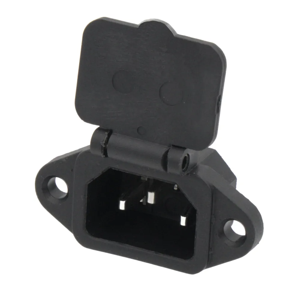 Base IEC C14 con Patillas para Montaje en Panel - Macho 250/10A (FastON de 4.75mm) con Tapa Abatible Vertical — imagen 2