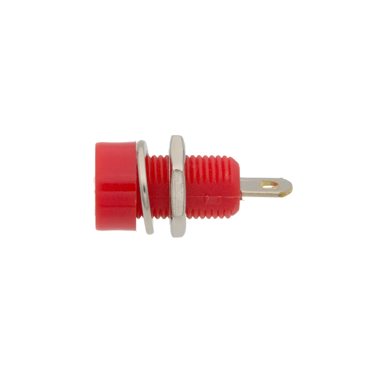 Base de banana hembra para montaje en chasis, cuerpo de plástico rojo — imagen 2