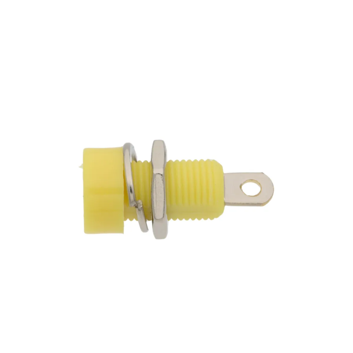 Base de banana hembra para montaje en chasis, cuerpo de plástico amarillo — imagen 2