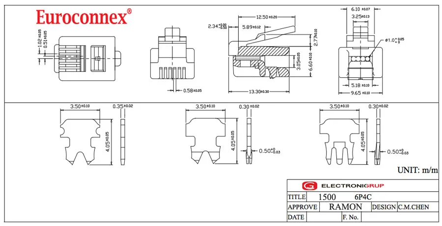 RJ -11 / RJ-14, PARA CABLE PLANO 6P4C — imagen 2