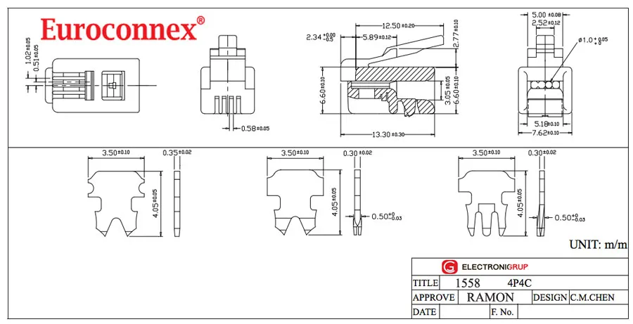 RJ-9, PARA CABLE PLANO 4P4C — imagen 2