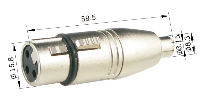 3p XLR Hembra a  RCA Hembra — imagen 2
