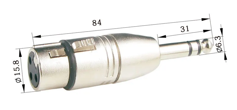 6.4mm Jack Estereo a 3p XLR Hembra — imagen 2