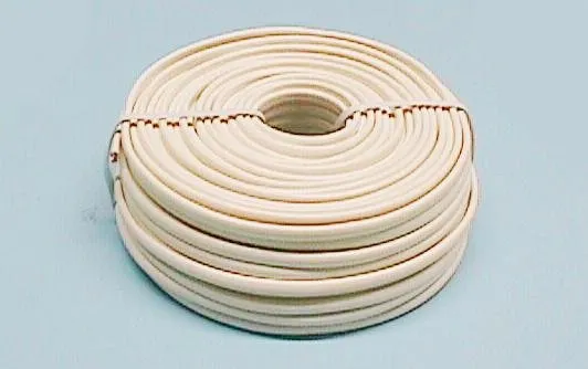 30M., CABLE TELEFONICO PLANO 28AWG, 4 VIAS, COLOR MARFIL