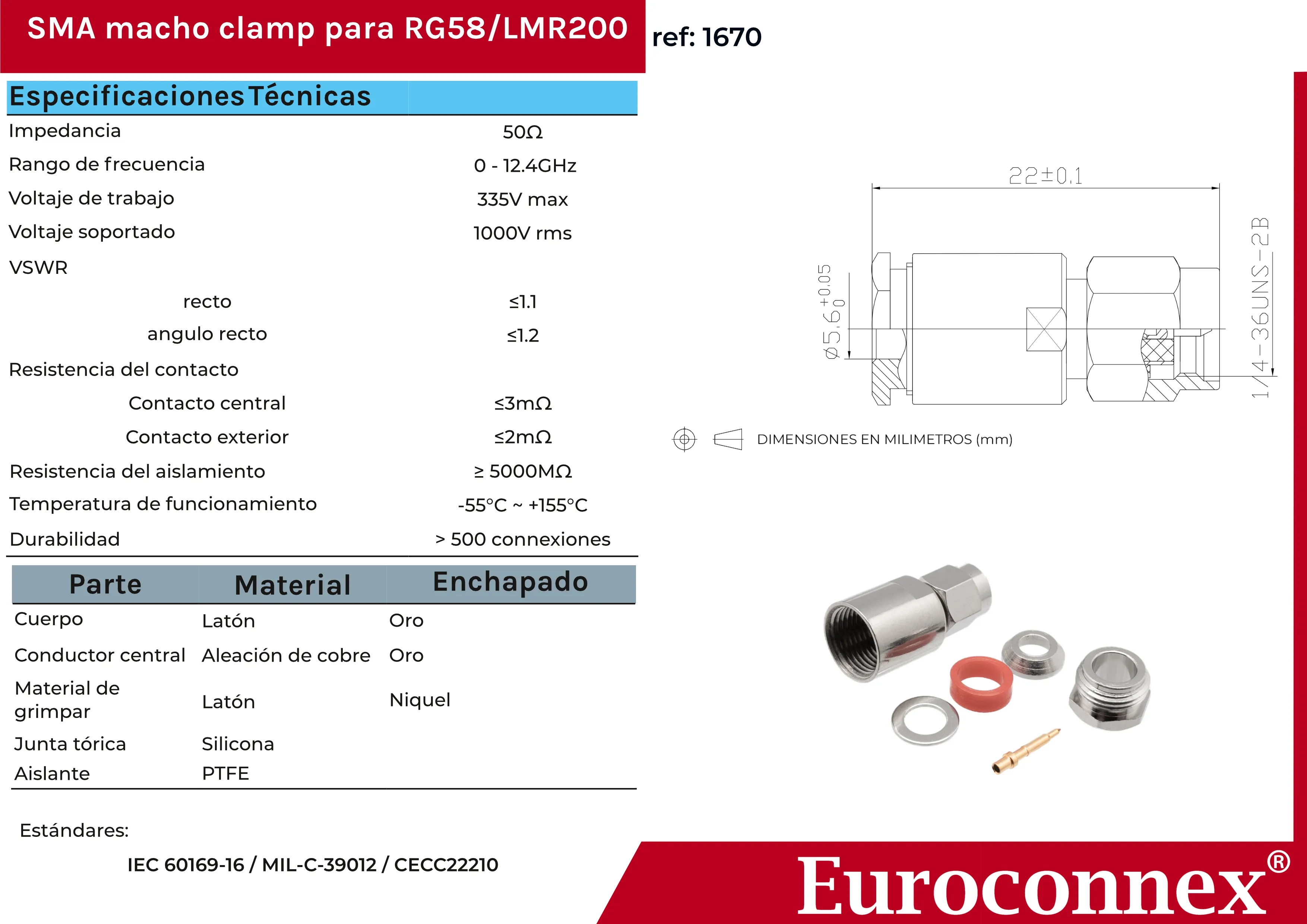 RG58 / LMR200, SMA Macho Soldar — imagen 2
