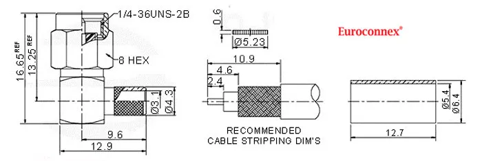 RG58 / LMR200, SMA MACHO CRIMPAR, ACODADO — imagen 2