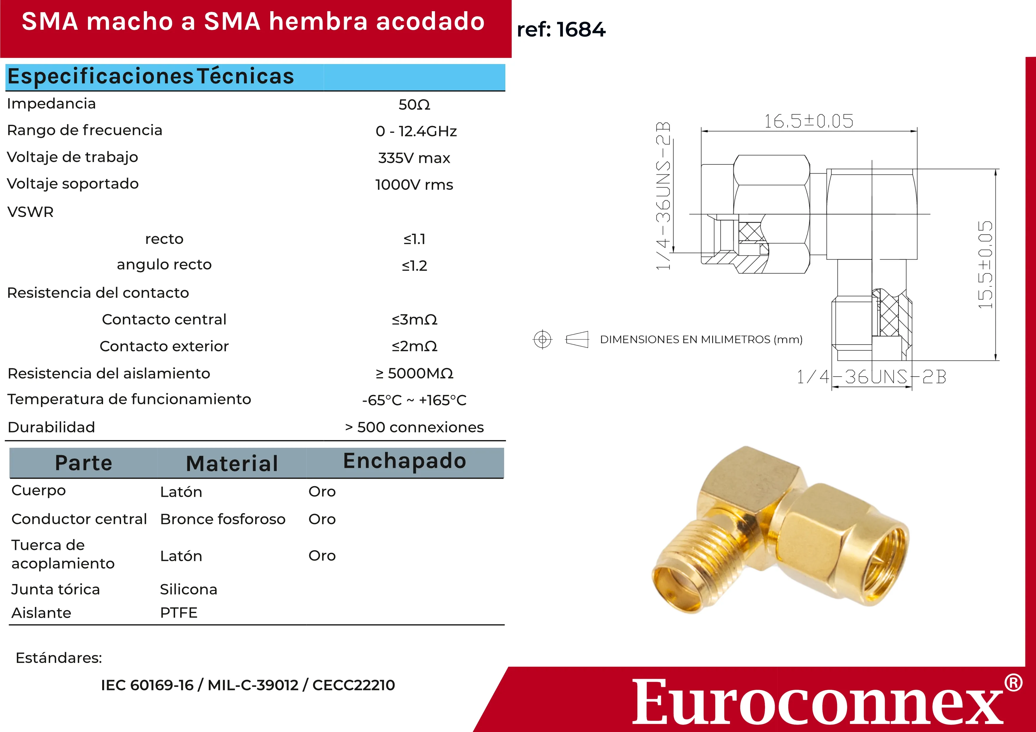 SMA MACHO - SMA HEMBRA, ACODADO — imagen 2
