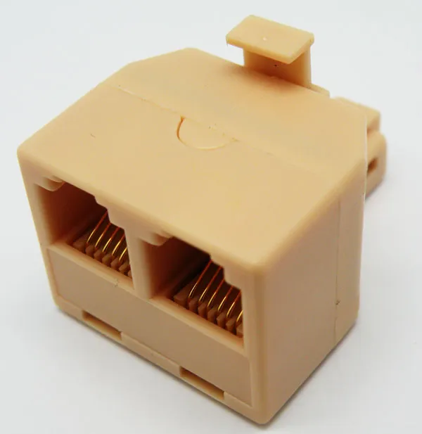 "T" Adapter, Male - 2 Female 6P6C