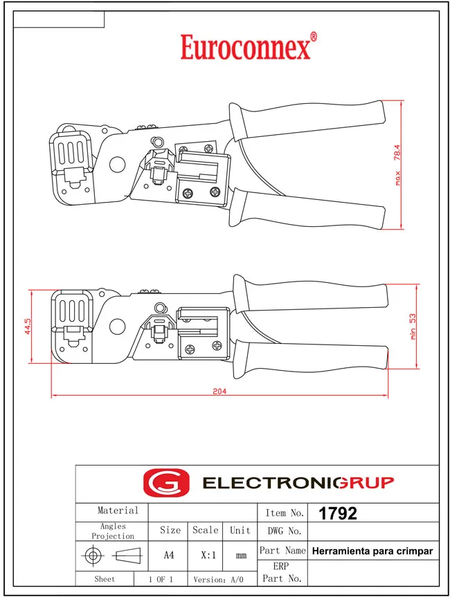TENAZA  PARA CRIMPAR RJ45 + RJ12 — imagen 2