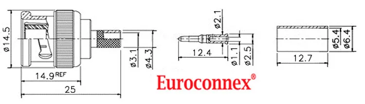 RG-58, BNC Macho crimpar, PTFE — imagen 2