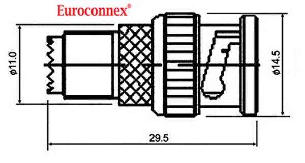 MINI UHF HEMBRA - BNC MACHO — imagen 2
