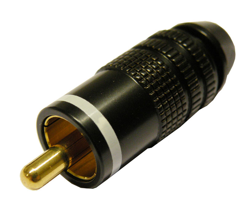 RCA MACHO DORADO, LINEA BLANCA, CABLE 6mm