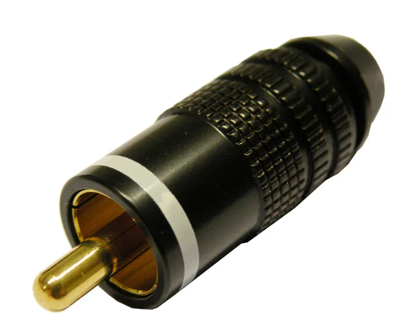 RCA MACHO DORADO, LINEA BLANCA, CABLE 6mm
