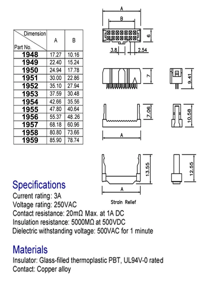 16C. I.D.C HEMBRA PARA CABLE PLANO, 2.54mm — imagen 2