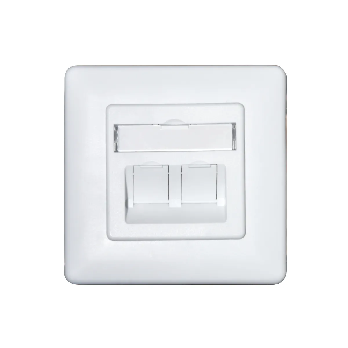 Carátula frontal de 2 keystone para caja de superficie 80x80mm | No incluye caja de superficie