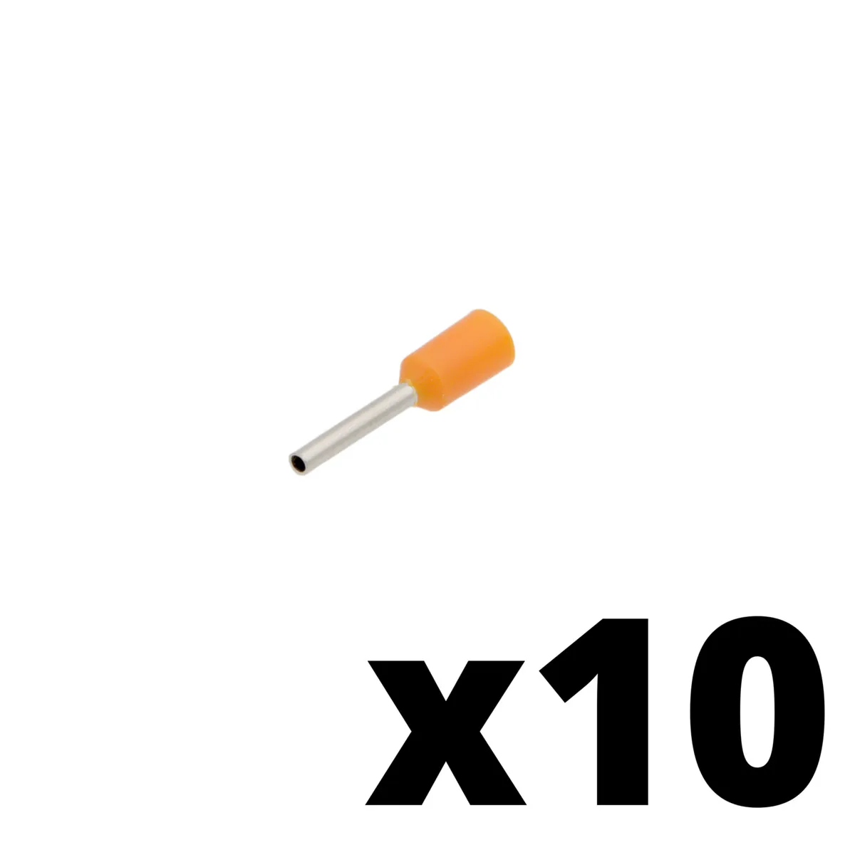 Isolated Ferrule for 0.5mm² Cable [Orange][AWG 22][10pc Hanging Strip]].