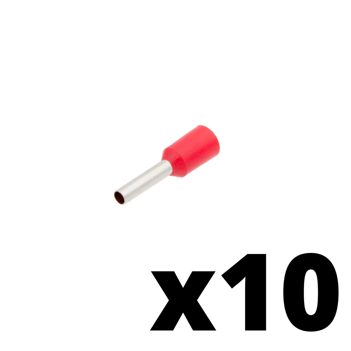 Isolated Cable Lug for 1.50mm² Wire [Red][AWG 16][10-Piece Hanging Strip Packaging]