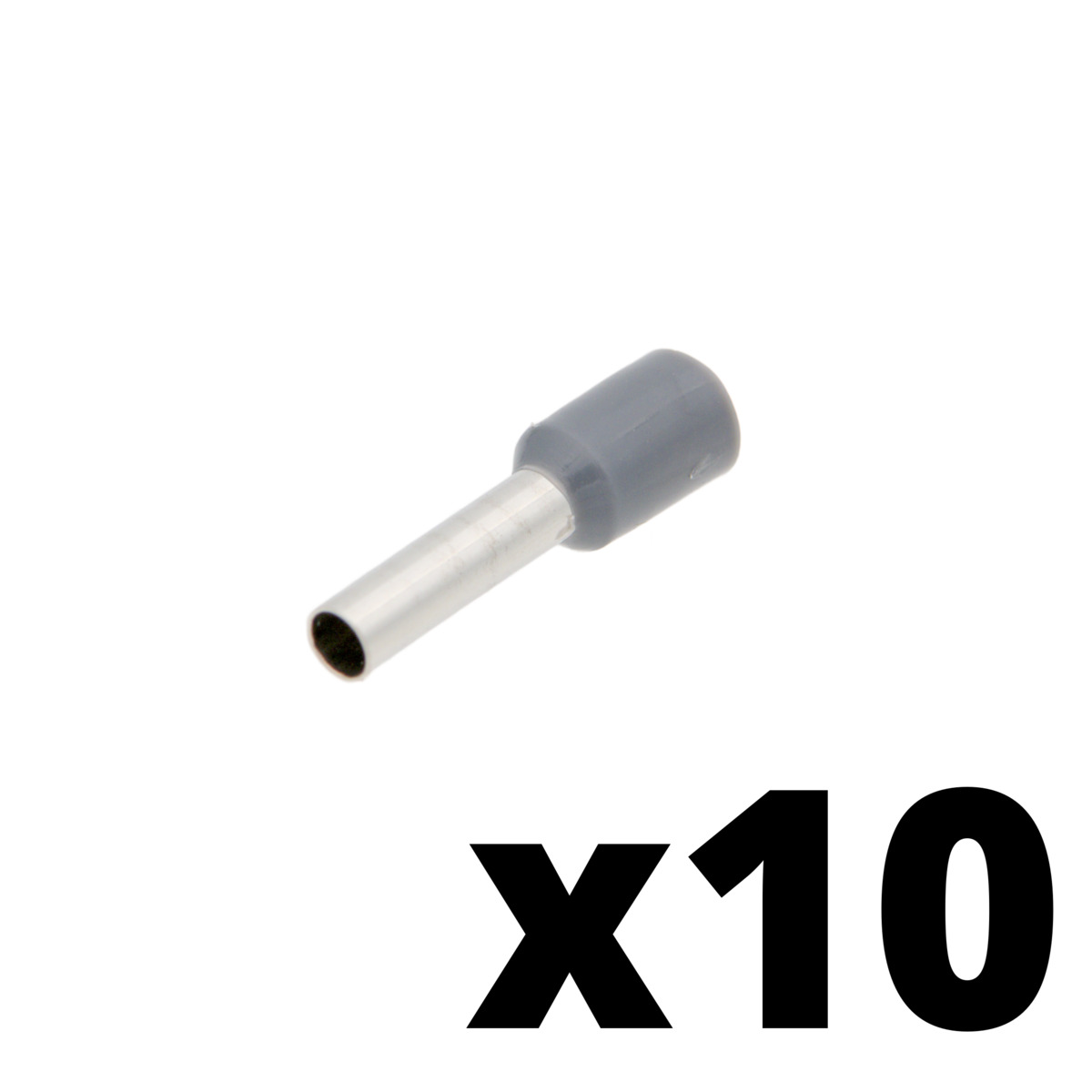 Puntera aislada para cable de 4.00mm² L12 [Gris][AWG 12][10u. Blíster Colgar]