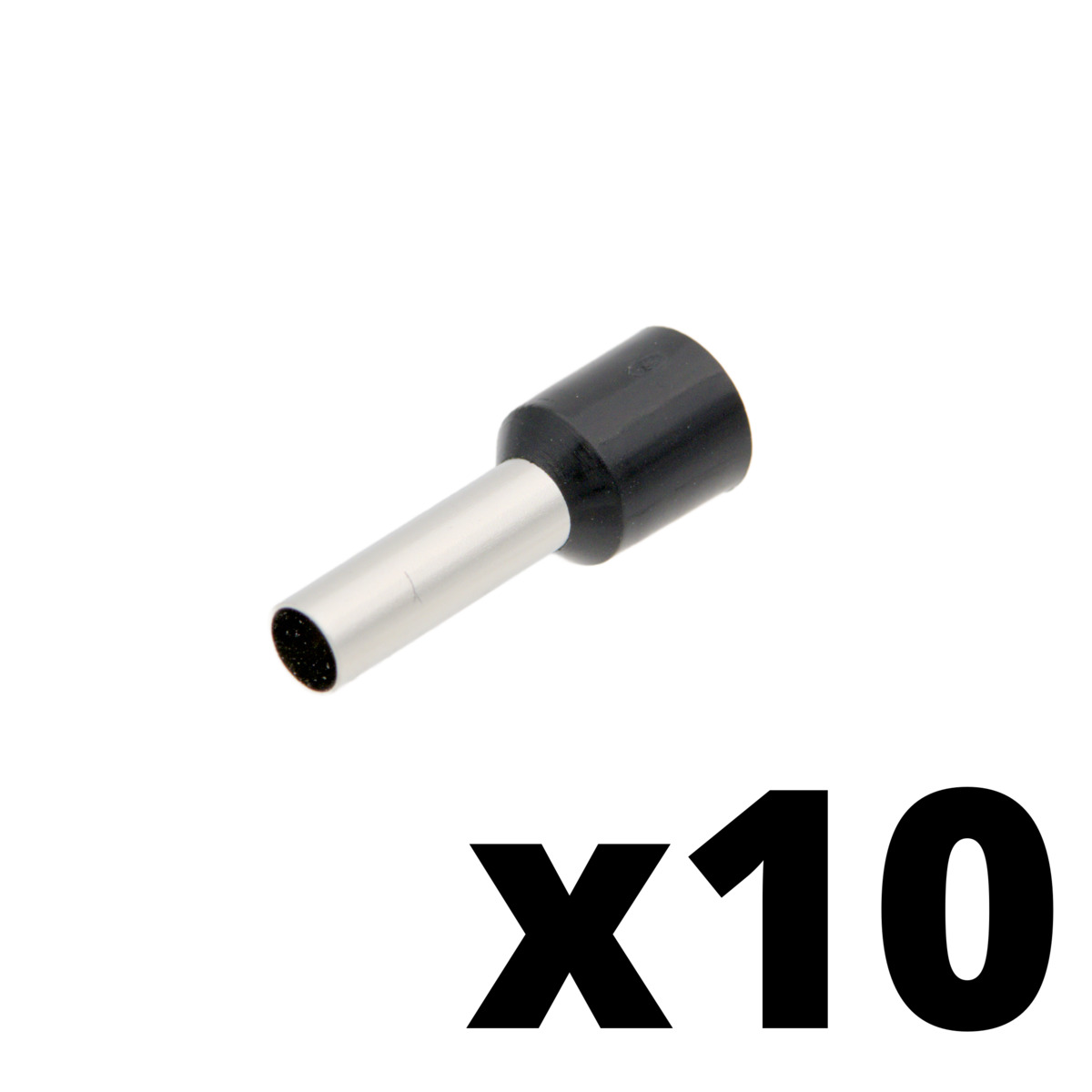 Puntera aislada para cable de 6.00mm² [Negro][AWG 10][10u. Blíster Colgar]