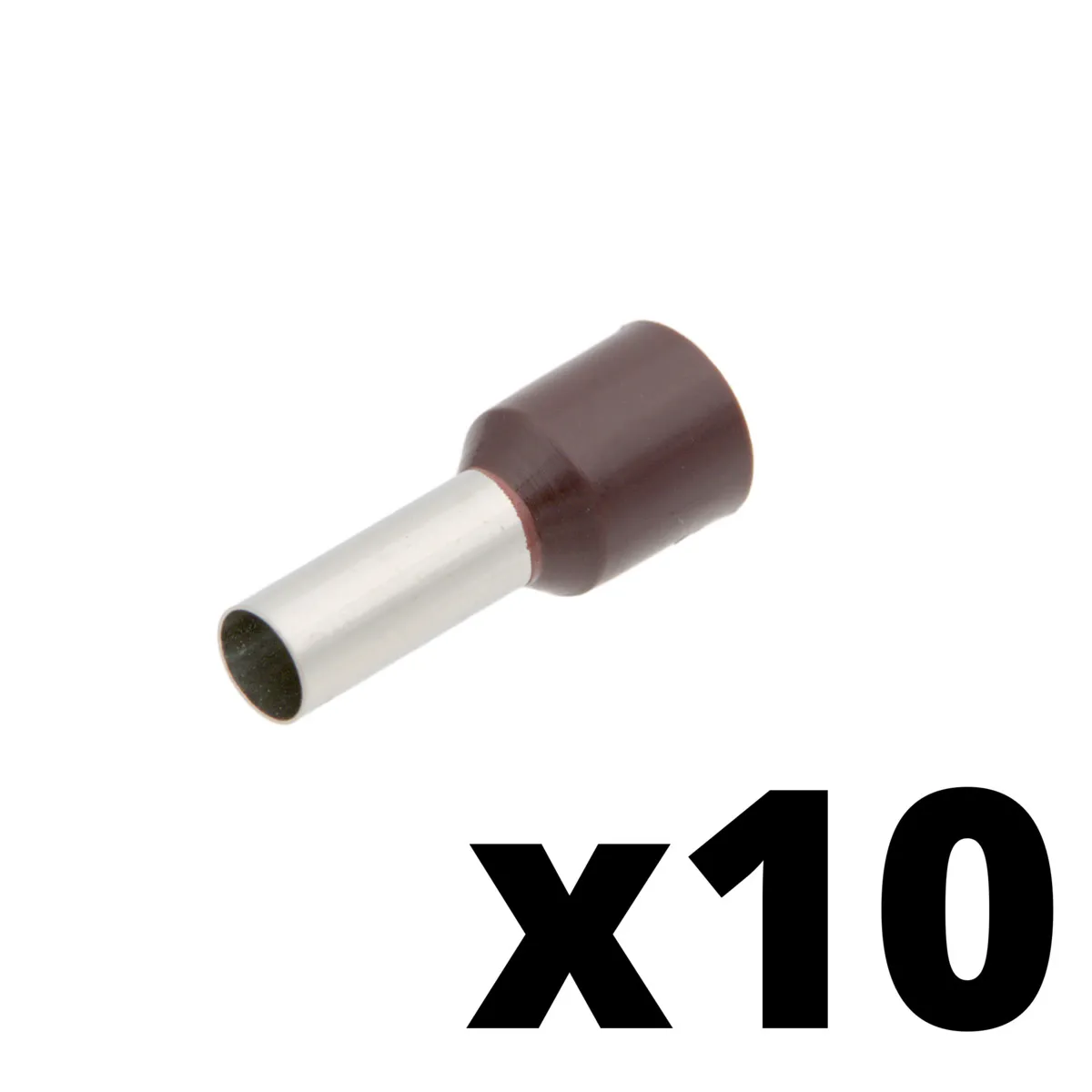 Isolated Ferrule for 10.00mm² [AWG 7] Cable [Hanging Card Strip Pack of 10]