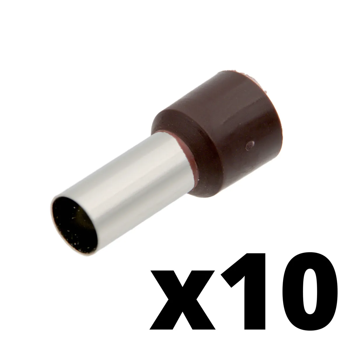 Puntera aislada para cable de 25.00mm² [Marron][AWG 4][10u. Blíster Colgar]