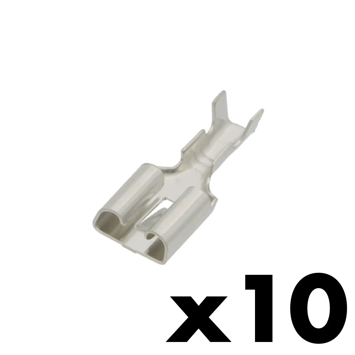 Female FASTON terminal 6.35mm G:0.8mm with retention [1-1.5mm²][10u. Hanging Strip Pack]