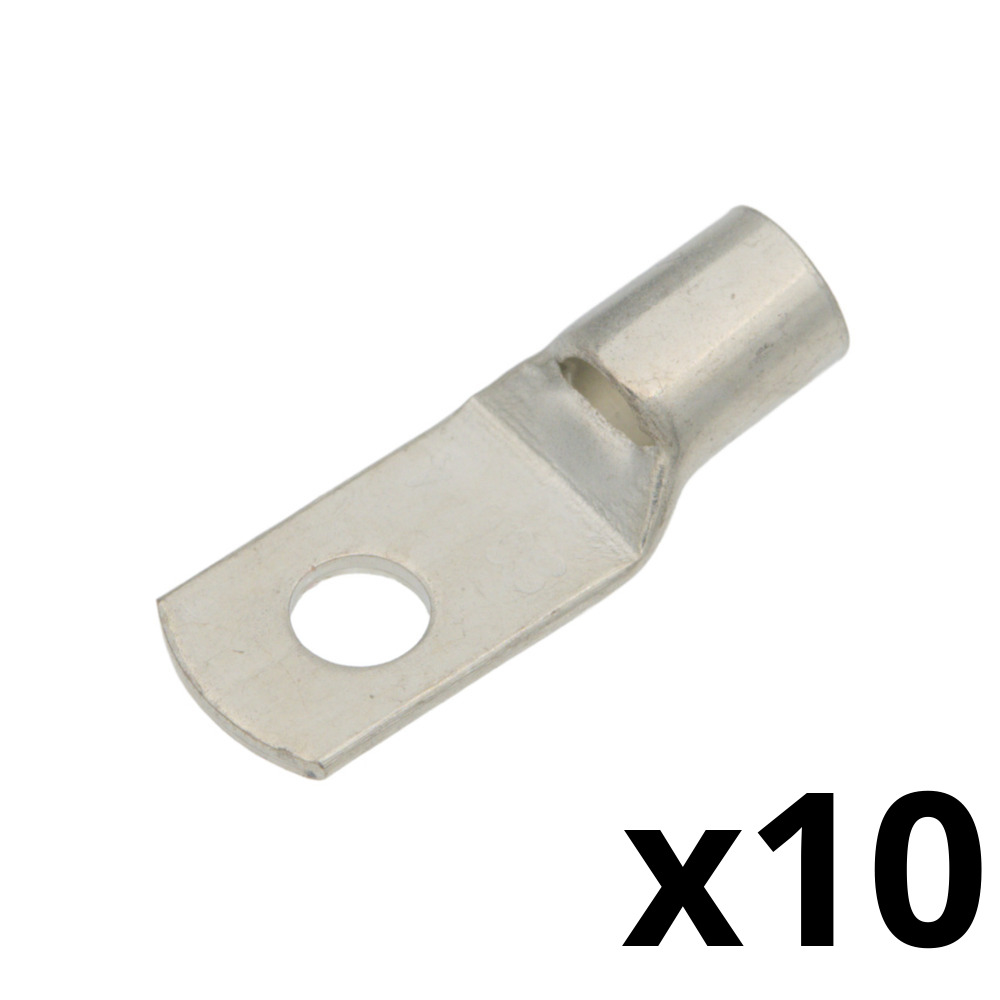 Terminal desnudo para cable de 6mm² y metrica M4 (agujero Ø4mm) [10u. Blíster Colgar]