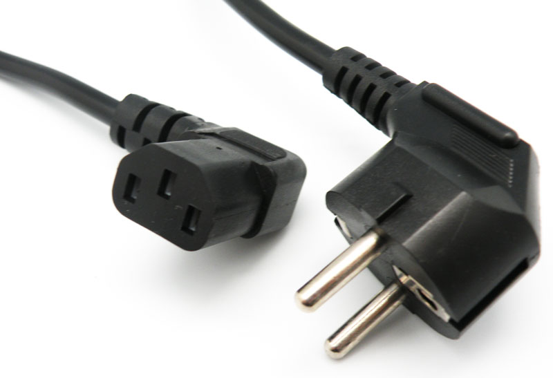 Cable de Alimentación Schuko Macho a IEC C13, Color Negro, 1.8 Metros 